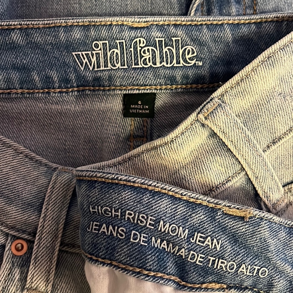 High rise distressed mom jeans